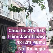 Hẻm xe hơi Thông 48M2 Ngay Chợ Đông Quang Hiệp Thành Quận12